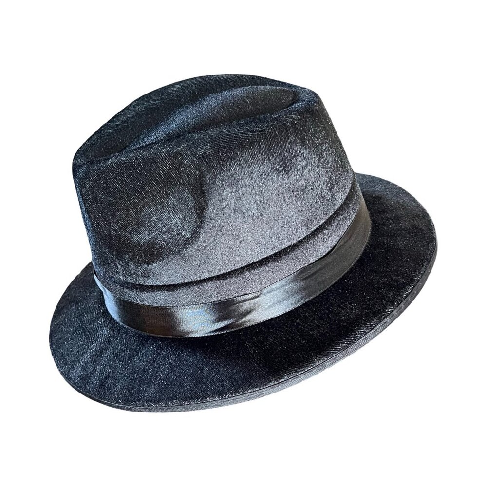 Adult Sized | Black Felt Over Foam | Costume Grade | Fedora Gangster Hat